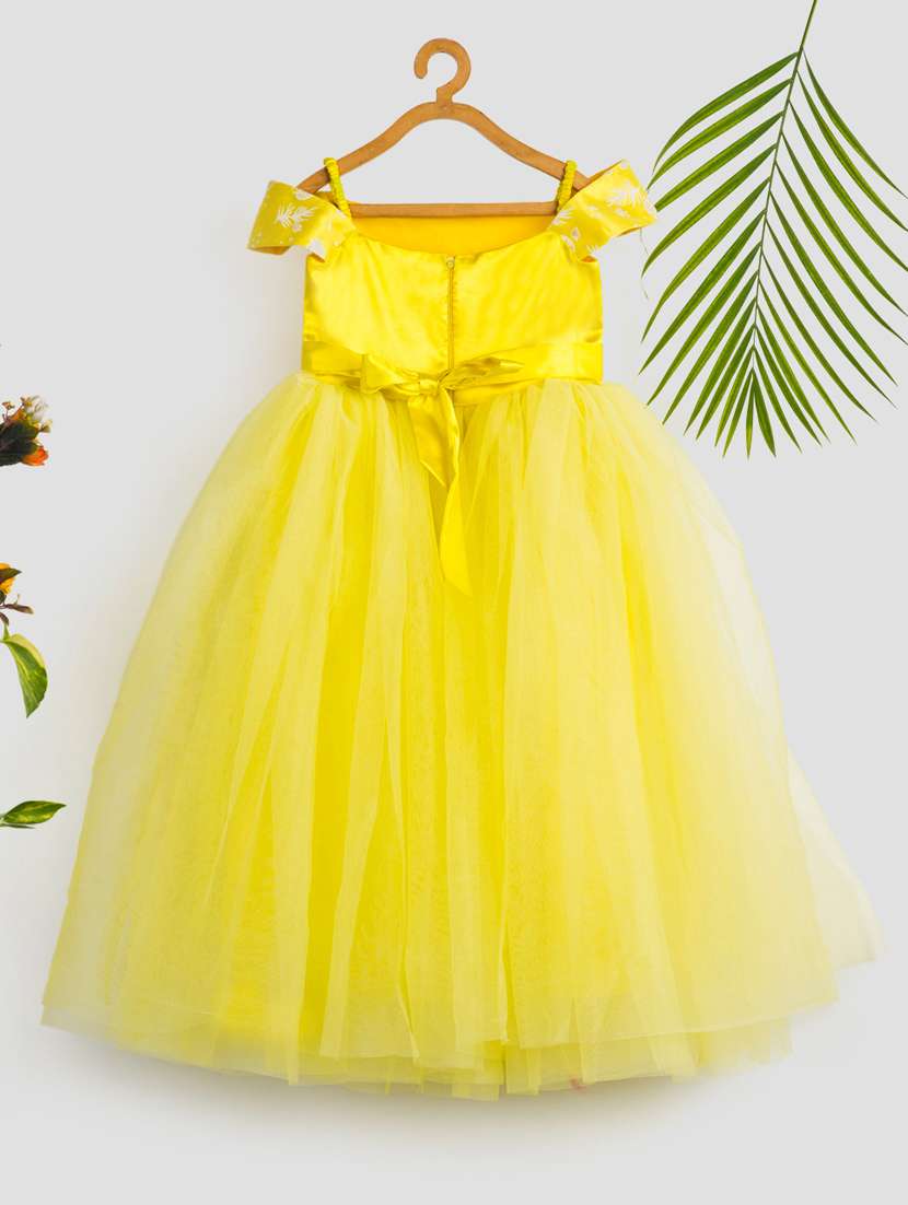 girls self designed off shoulder party gown - 21964976 - Standard Image - 1