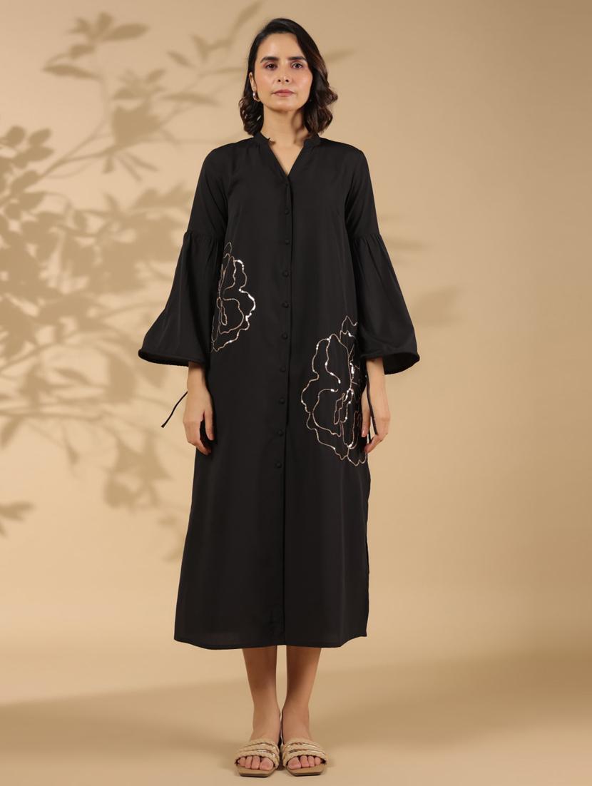 women embroidered bell sleeve a-line ethnic dress - 21964997 -  Standard Image - 1