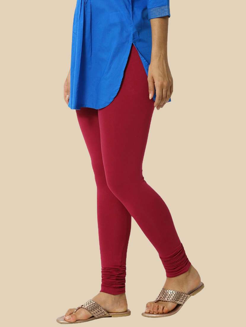 women solid mid rise full length legging - 21965026 -  Standard Image - 1