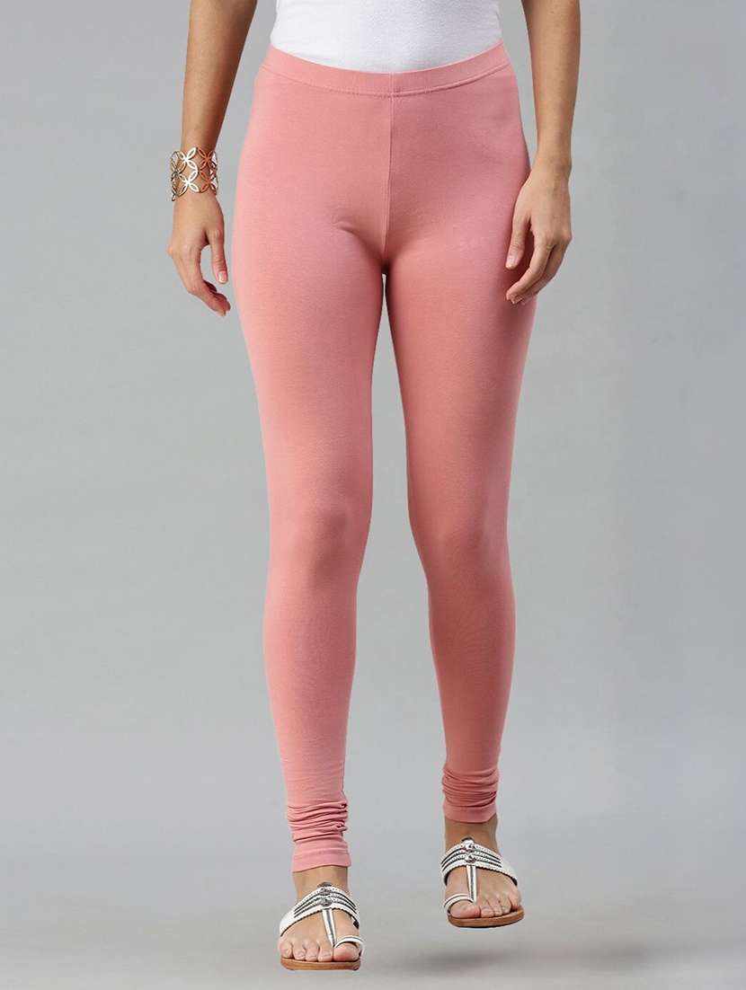 women solid mid rise full length legging