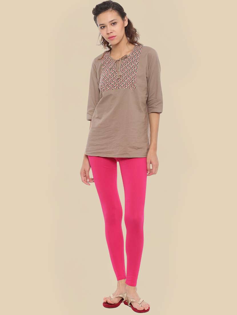 women solid mid rise ankle length legging - 21965043 -  Standard Image - 4