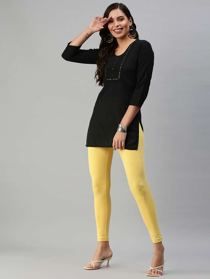 women solid mid rise ankle length legging - 21965047 -  Standard Image - 4