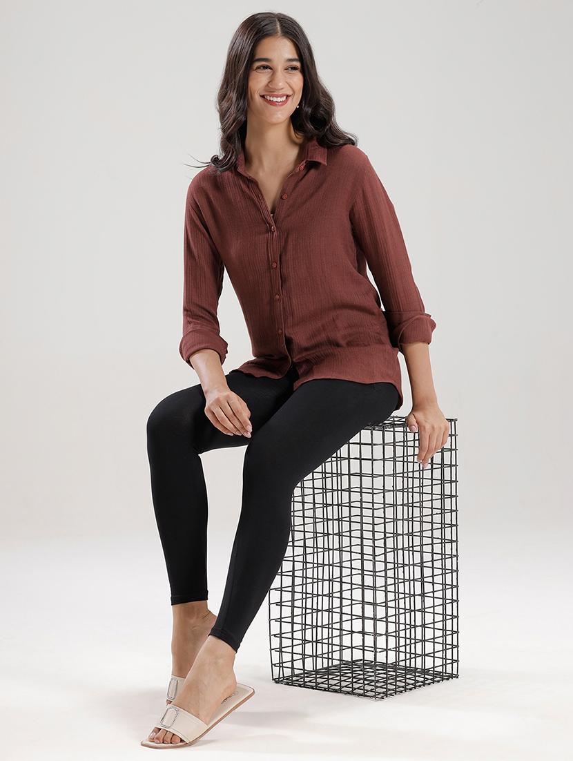 women solid mid rise ankle length legging - 21965051 - Standard Image - 4