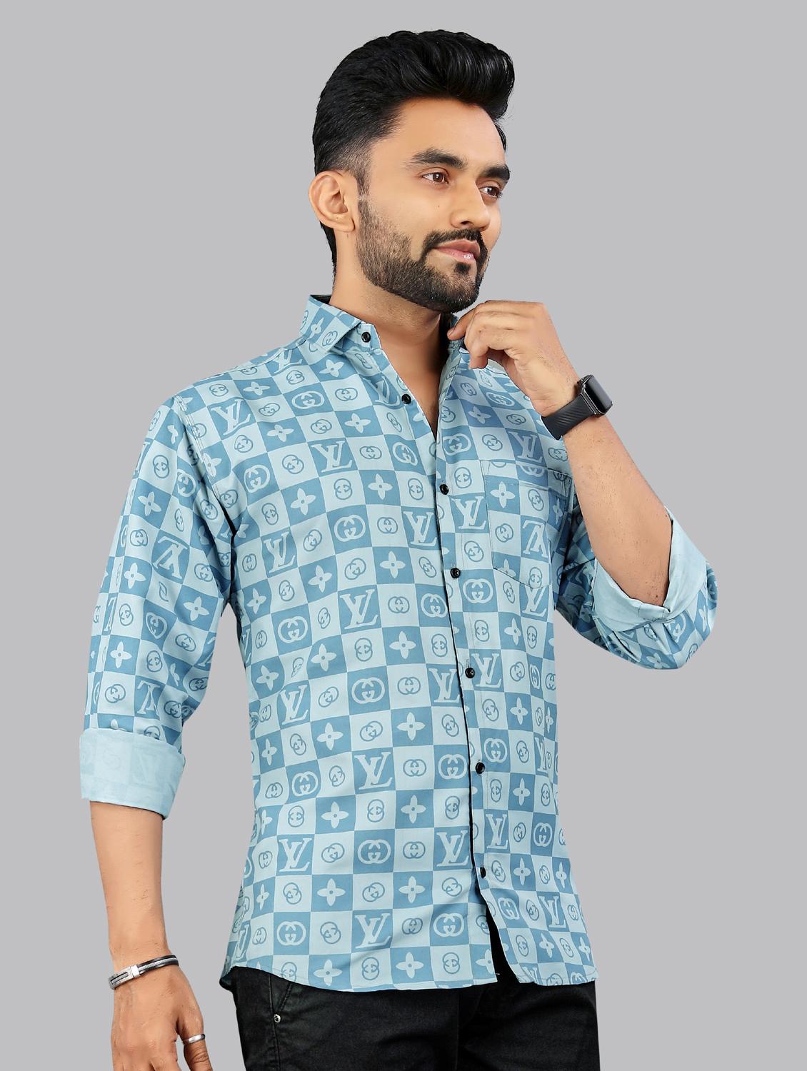 men printed long sleeve regular fit casual shirt - 21965113 -  Standard Image - 1
