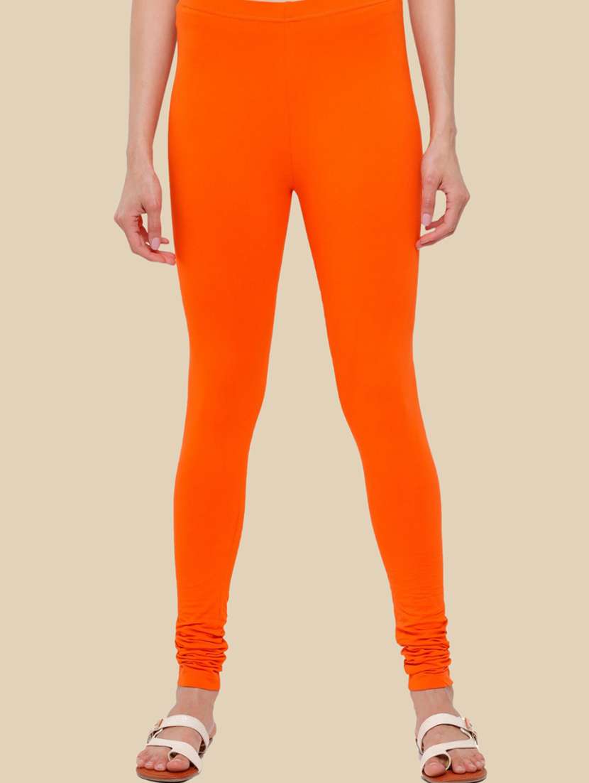 women solid mid rise full length legging