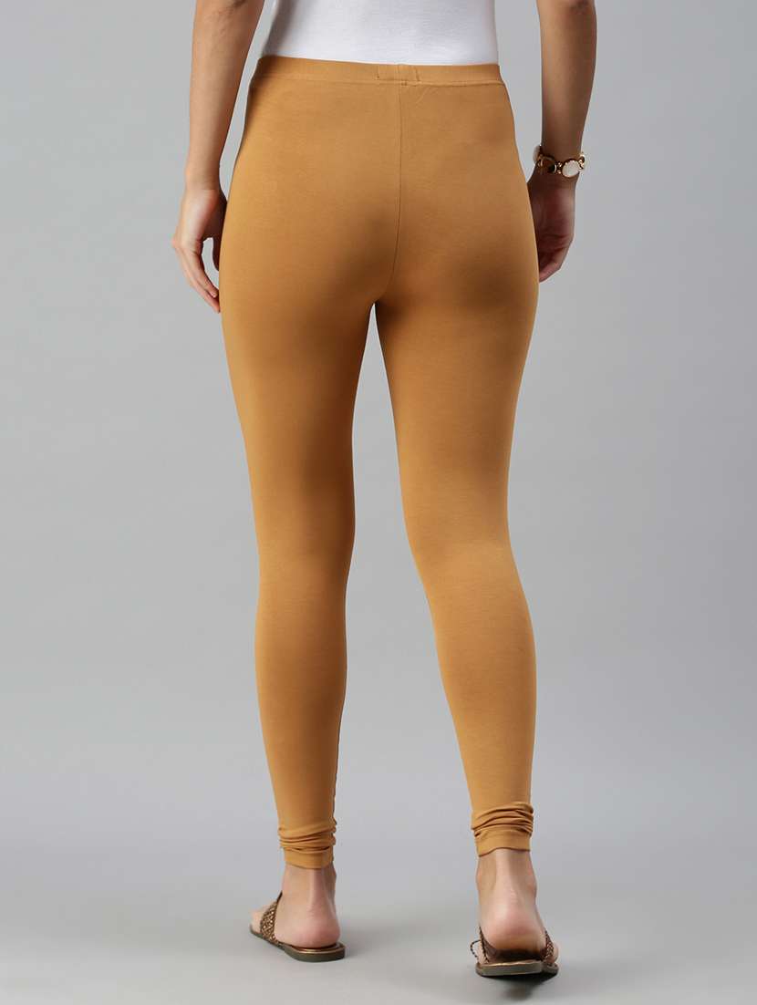women brown solid ankle length legging - 21965209 -  Standard Image - 1