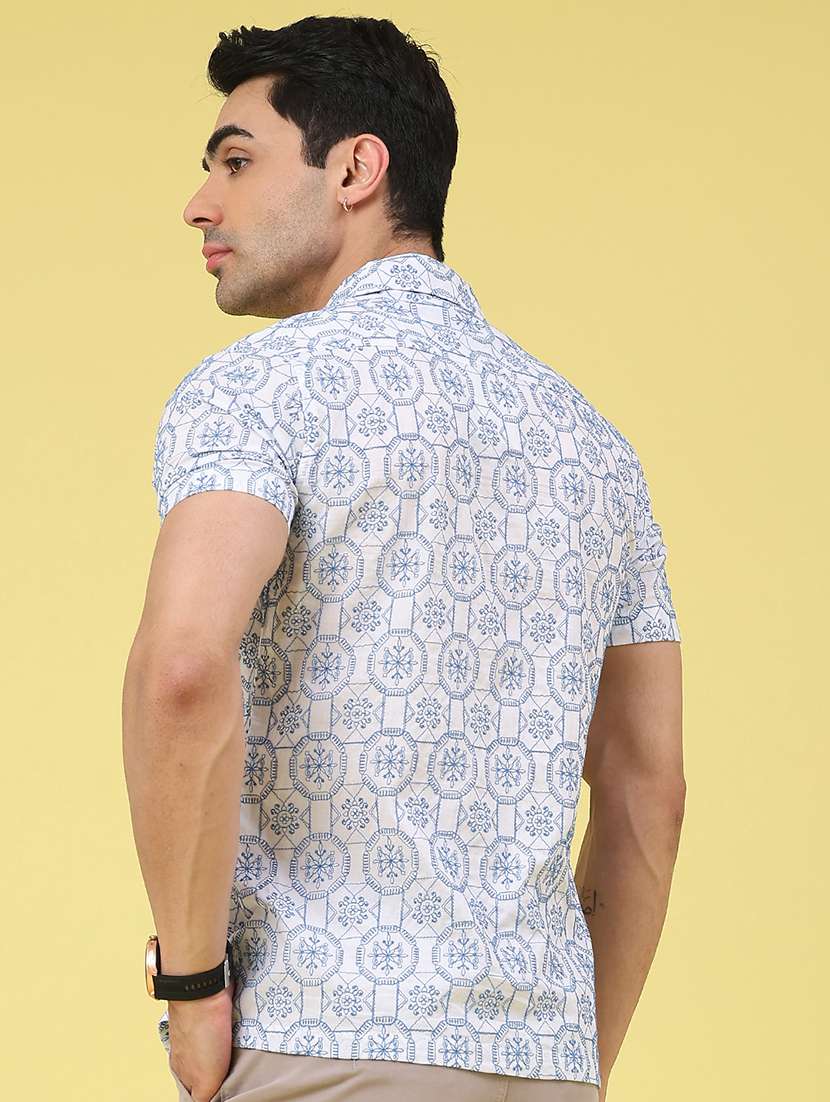 men solid with work short sleeve slim fit casual shirt - 21965223 -  Standard Image - 4