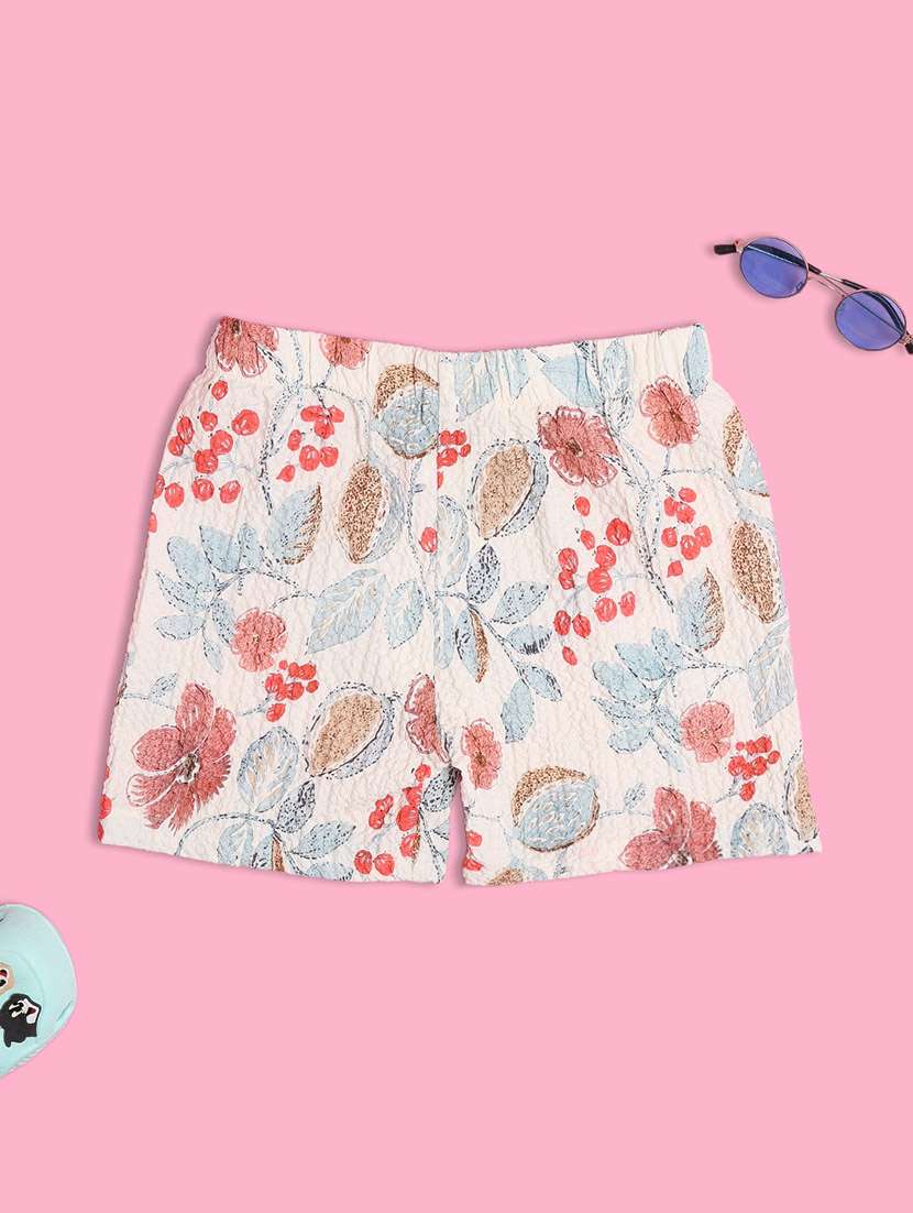 girls floral print mid rise shorts - 21965241 -  Standard Image - 1