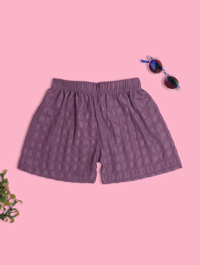 girls self design mid rise shorts - 21965283 -  Standard Image - 1
