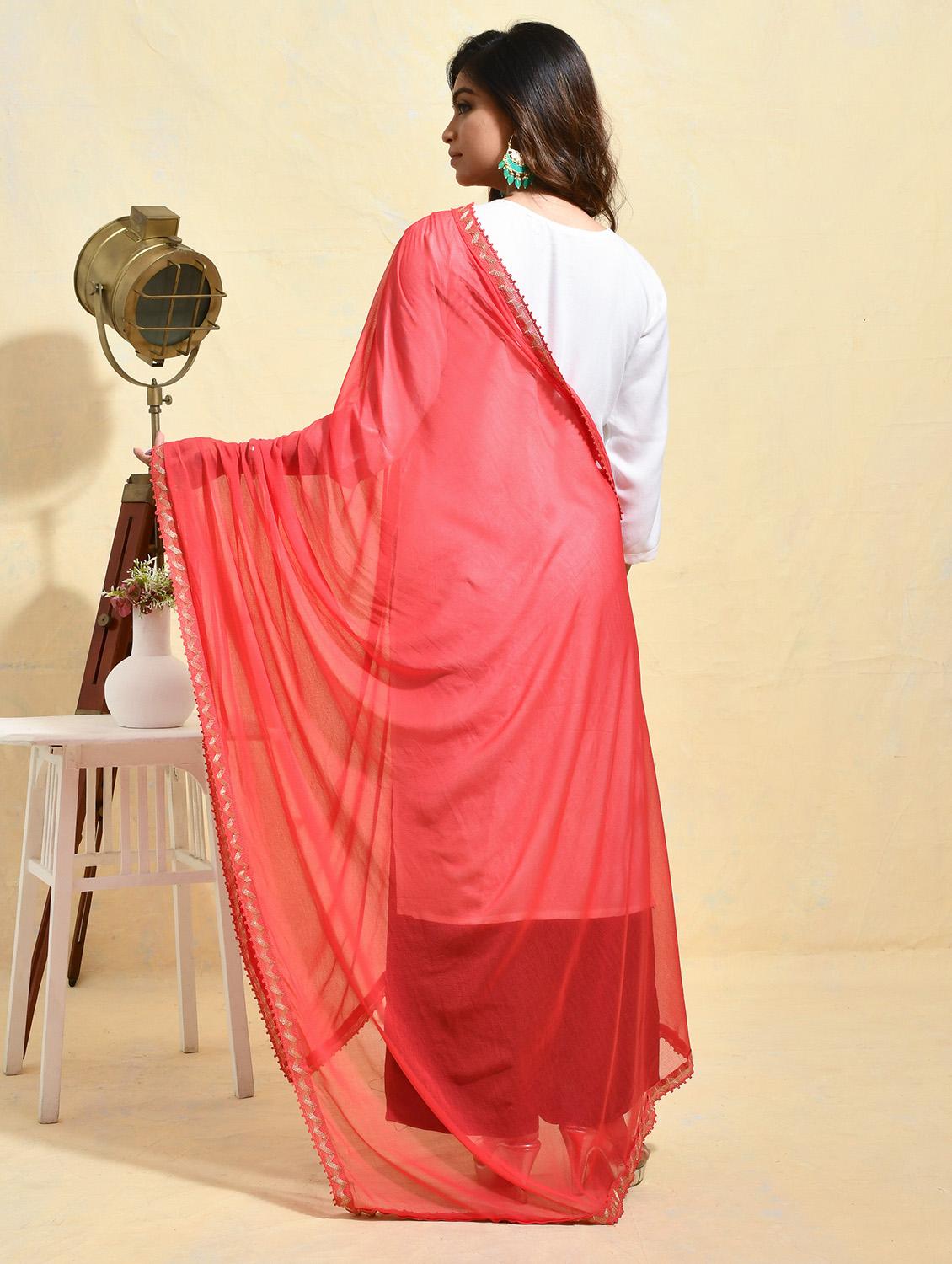 women solid embellished bordered dupatta - 21965706 - Standard Image - 4