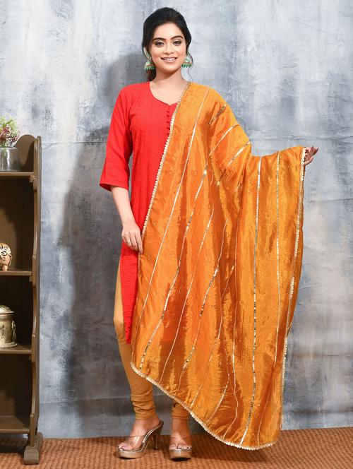 women solid with work embellished dupatta - 21965812 - Standard Image - 0