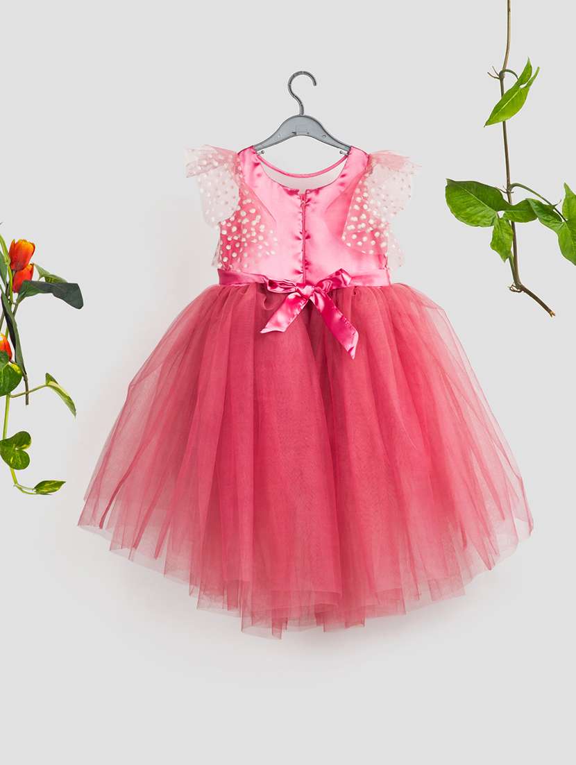 girls self designed flared sleeve high low dress - 21965865 -  Standard Image - 1