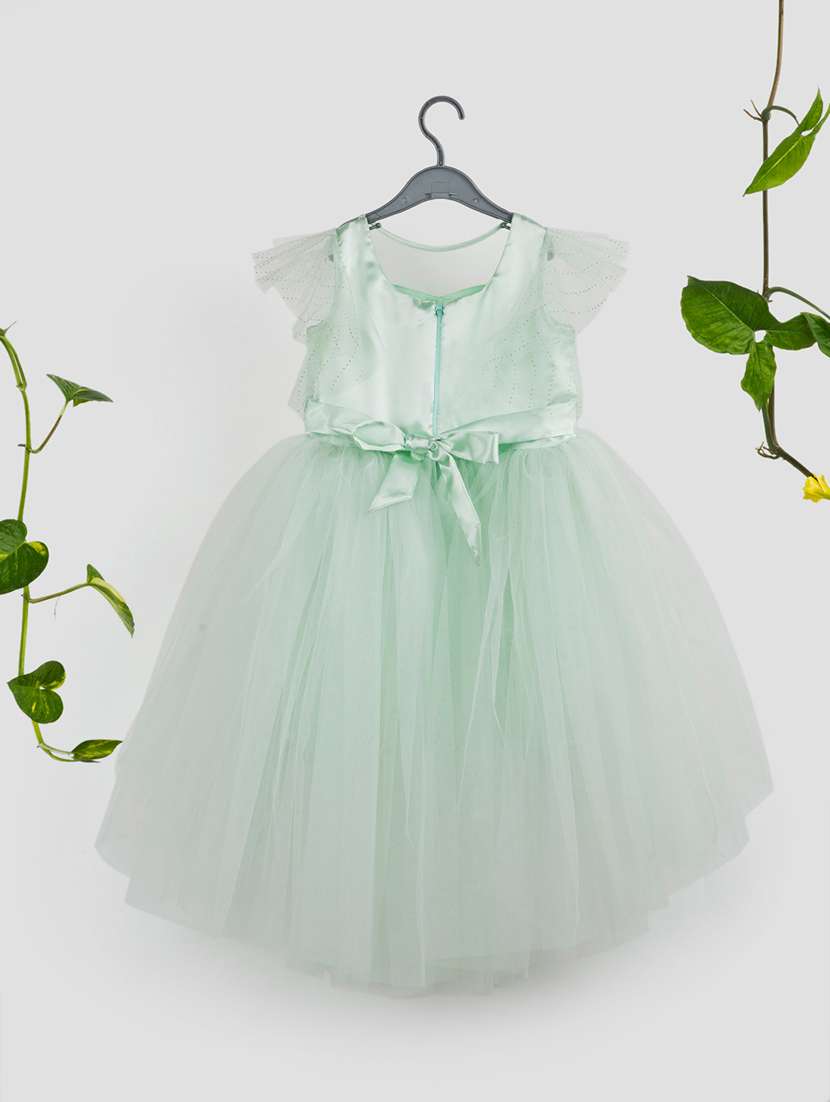 sea green net fit & flare dress - 21965866 -  Standard Image - 1