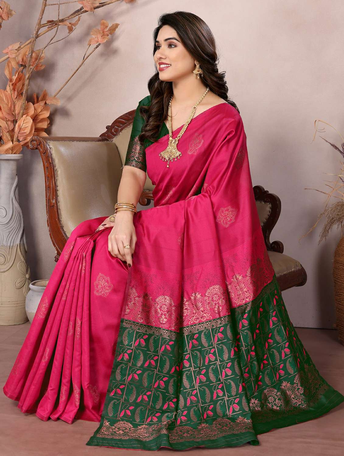 women self design banarasi saree with blouse - 21965869 -  Standard Image - 1
