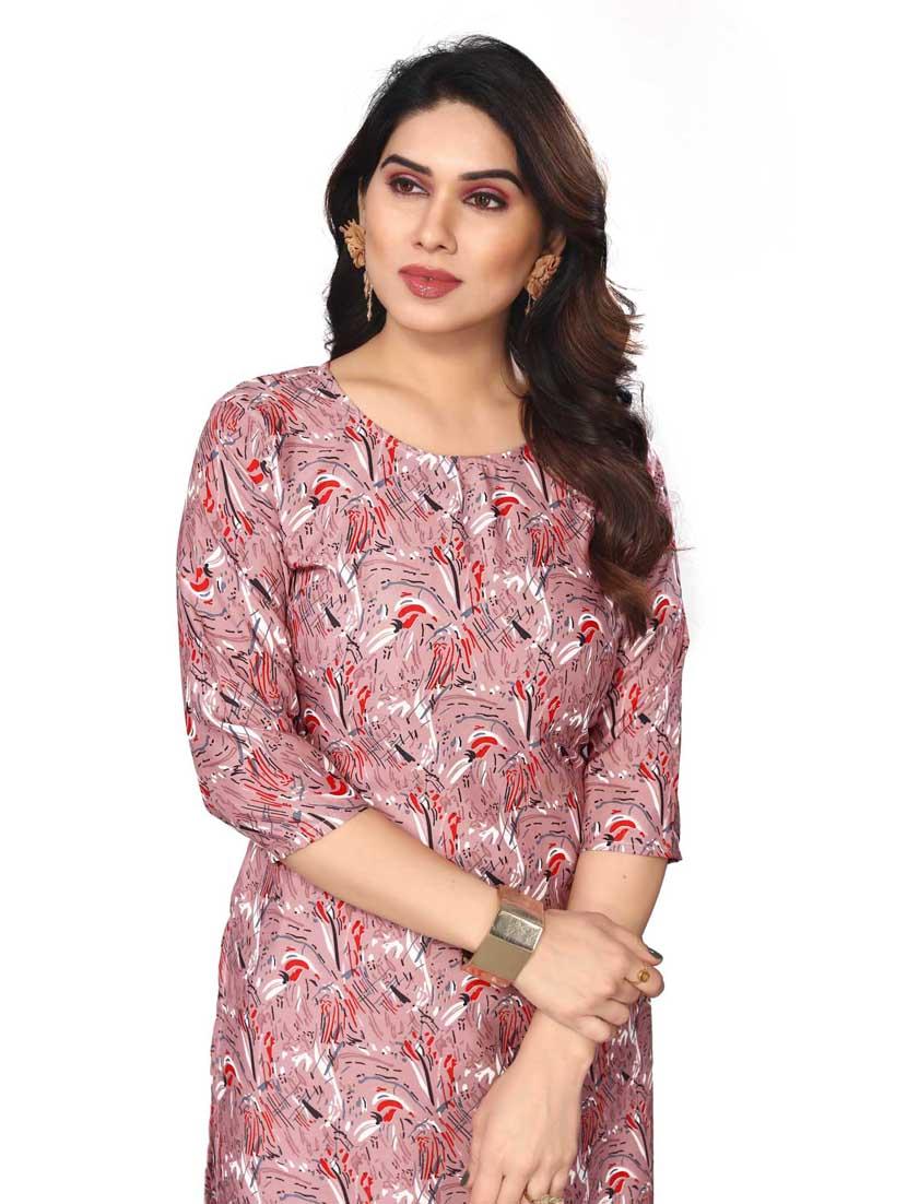 women printed three quarter sleeve straight kurta - 21965881 - Standard Image - 4