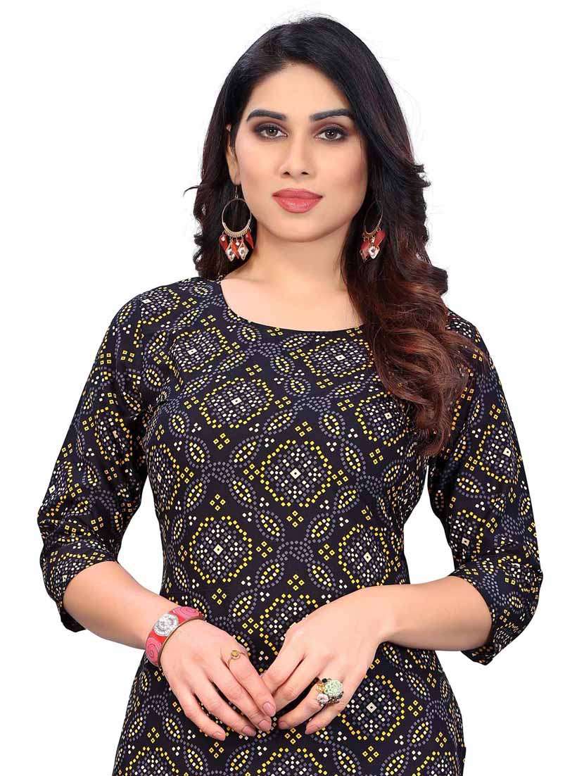 women printed three quarter sleeve straight kurta - 21965898 -  Standard Image - 4