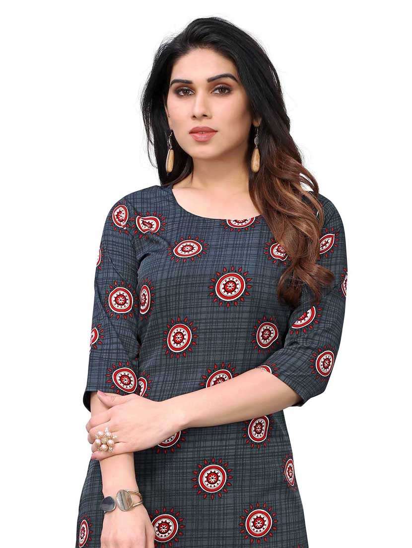 women printed three quarter sleeve straight kurta - 21965909 -  Standard Image - 4