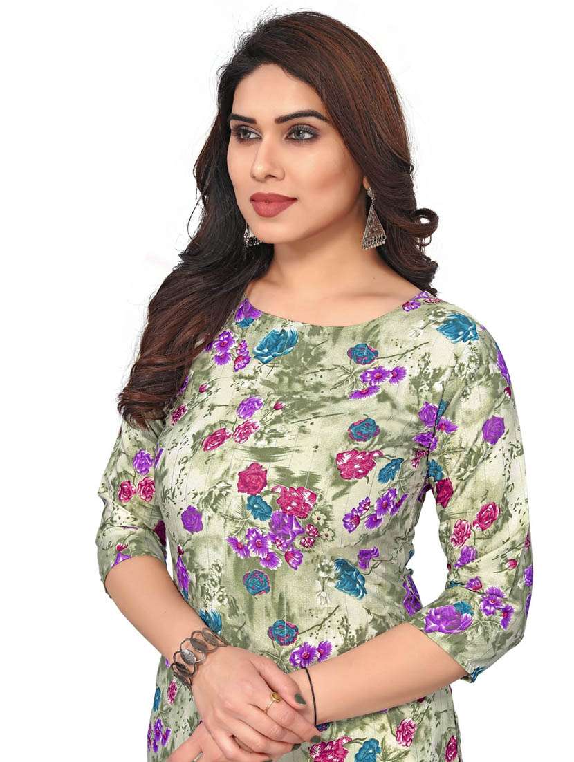 women printed three quarter sleeve straight kurta - 21965911 -  Standard Image - 4