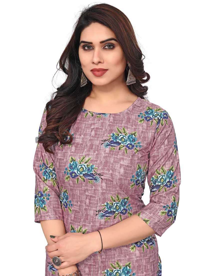 women printed three quarter sleeve straight kurta - 21965915 -  Standard Image - 4