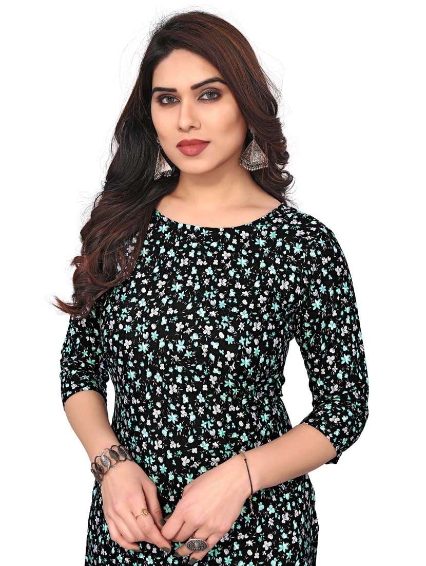 women printed three quarter sleeve straight kurta - 21965919 -  Standard Image - 4