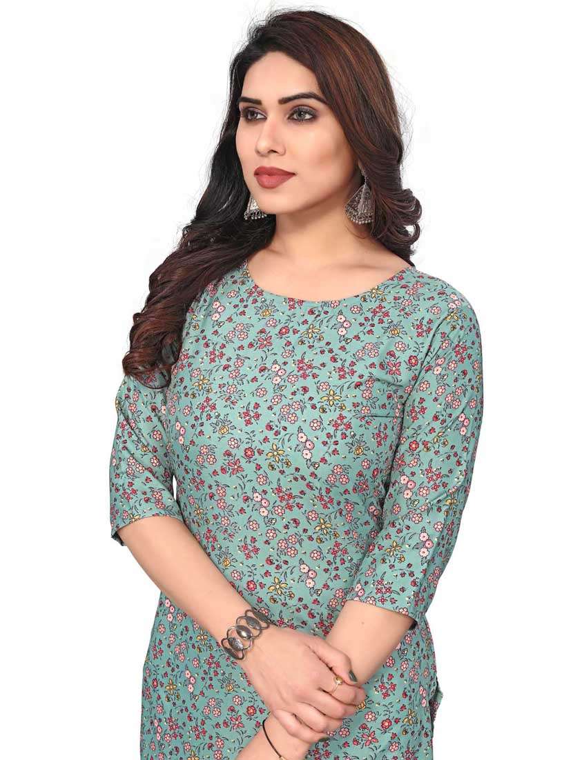 women printed three quarter sleeve straight kurta - 21965920 -  Standard Image - 4