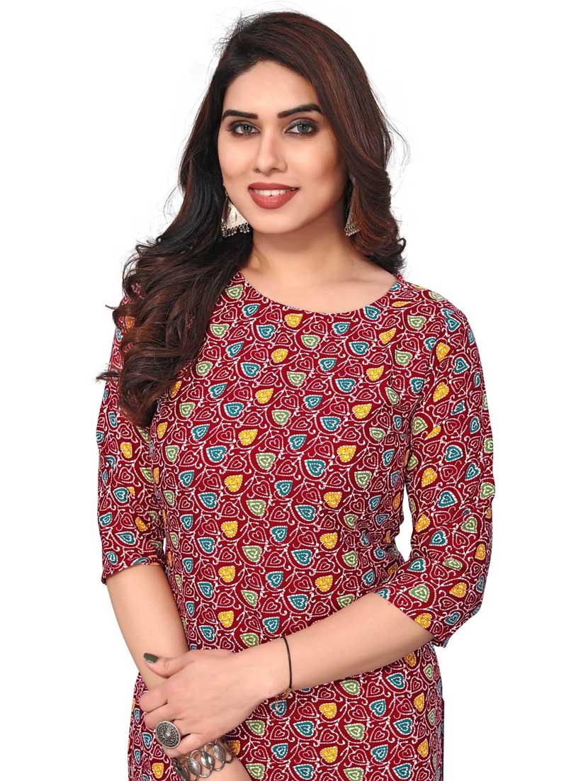 women printed three quarter sleeve straight kurta - 21965921 - Standard Image - 4