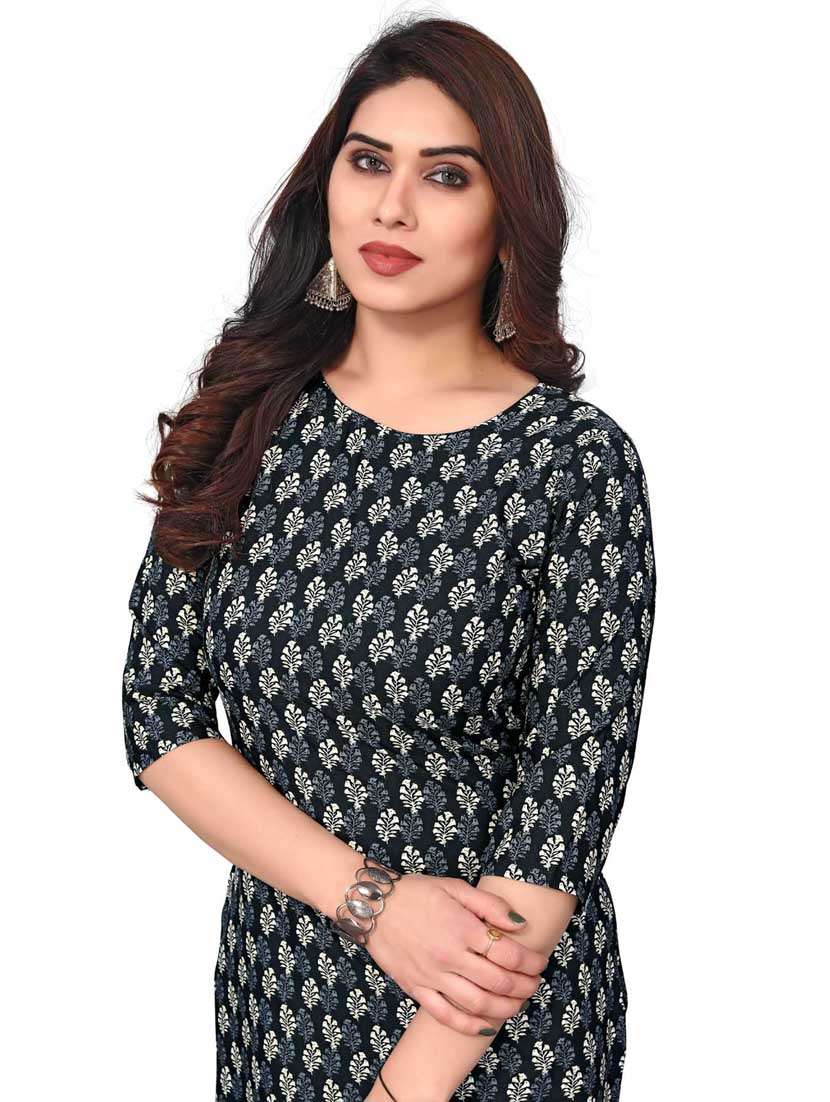 women printed three quarter sleeve straight kurta - 21965923 -  Standard Image - 4
