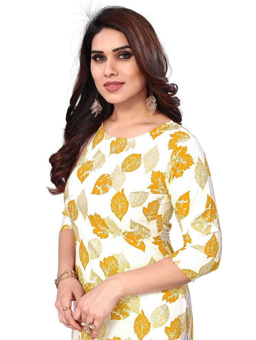 women printed three quarter sleeve straight kurta - 21965928 -  Standard Image - 4