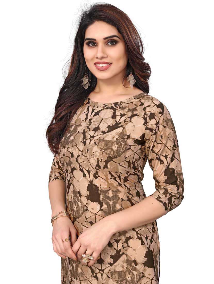 women printed three quarter sleeve straight kurta - 21965929 -  Standard Image - 4