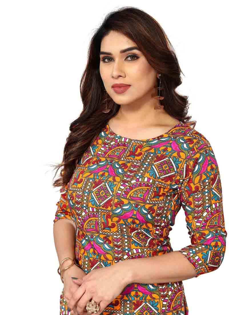 women printed three quarter sleeve straight kurta - 21965945 - Standard Image - 4