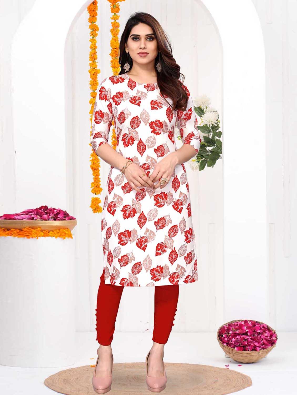 women printed three quarter sleeve straight kurta - 21965948 - Zoom Image - 0