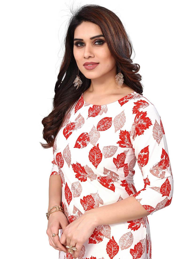 women printed three quarter sleeve straight kurta - 21965948 - Standard Image - 4