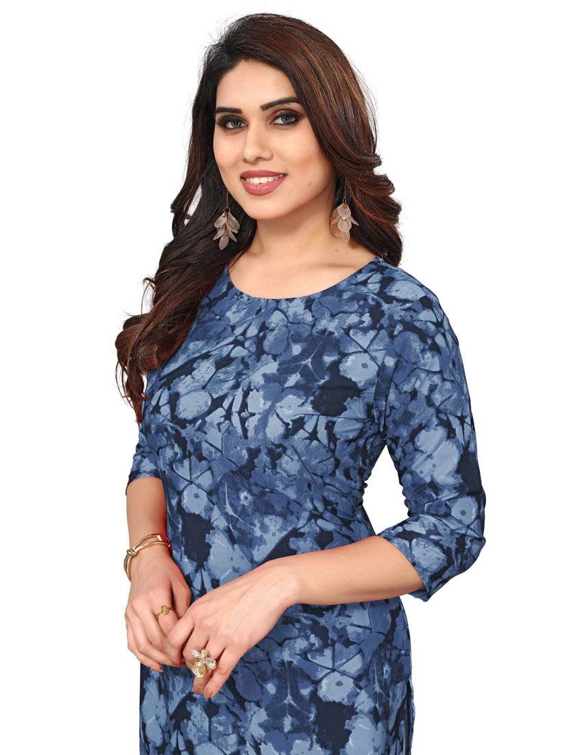 women printed three quarter sleeve straight kurta - 21965949 -  Standard Image - 4