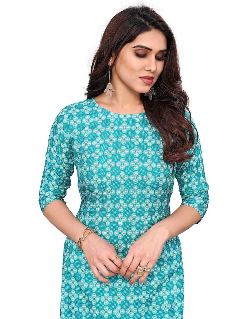 women printed three quarter sleeve straight kurta - 21965957 - Standard Image - 4