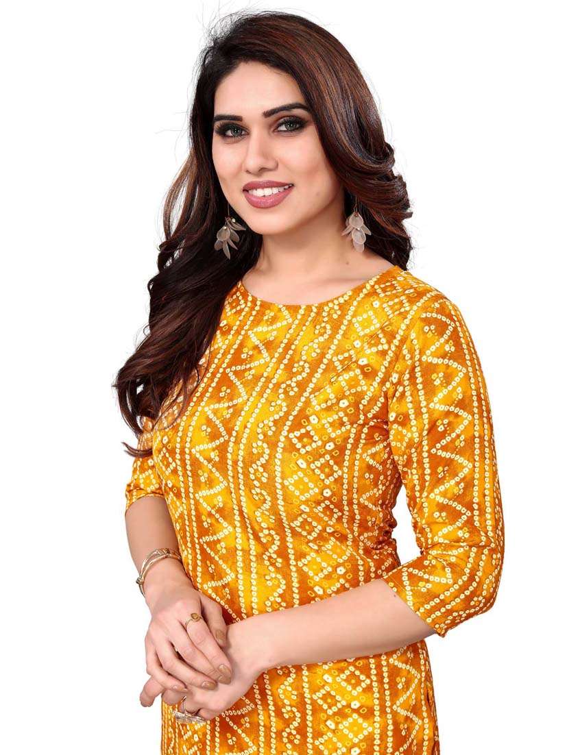 women printed three quarter sleeve straight kurta - 21965961 -  Standard Image - 4
