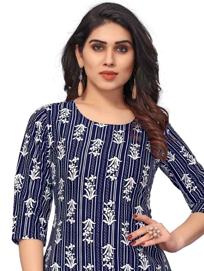 women printed three quarter sleeve straight kurta - 21965974 -  Standard Image - 4