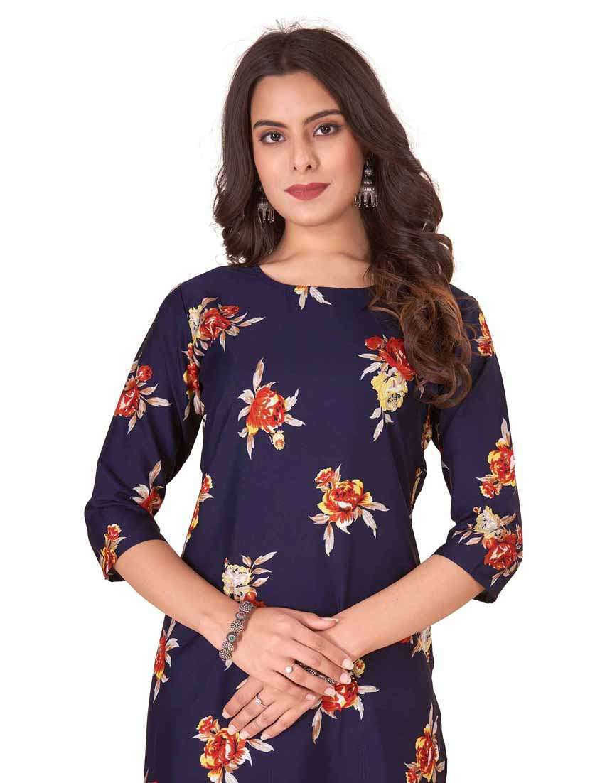women printed three quarter sleeve straight kurta - 21965979 -  Standard Image - 4