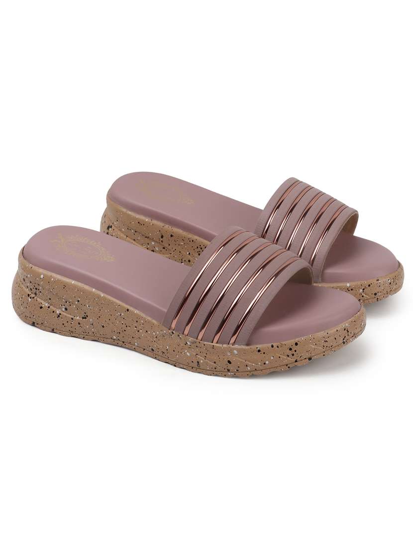 women mauve slip on platforms wedge - 21966045 -  Standard Image - 1