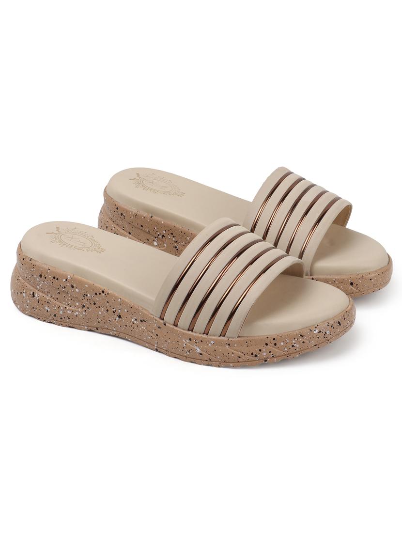 women beige slip on platforms wedge - 21966046 -  Standard Image - 1