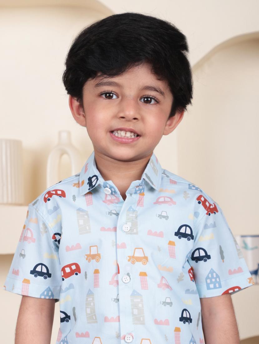 boys printed collared short sleeve shirt - 21966096 - Standard Image - 4