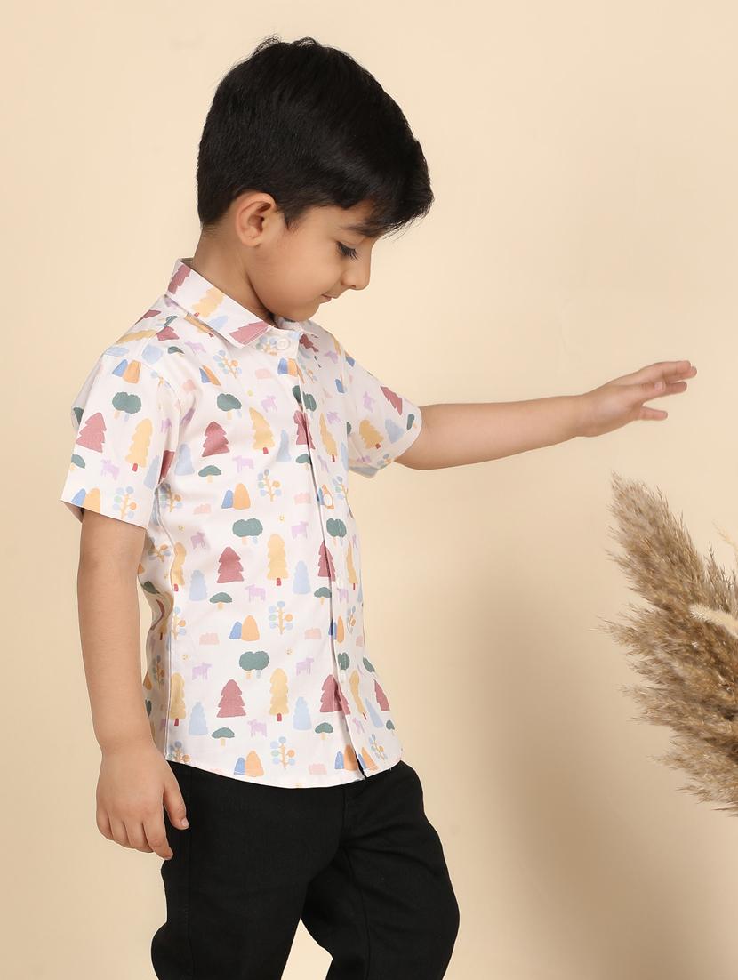 boys printed collared short sleeve shirt - 21966097 -  Standard Image - 1