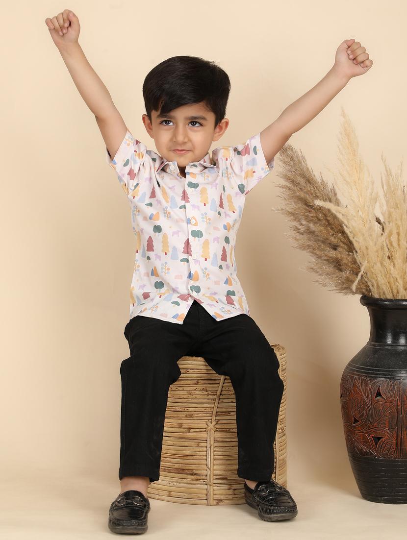 boys printed collared short sleeve shirt - 21966097 - Standard Image - 4