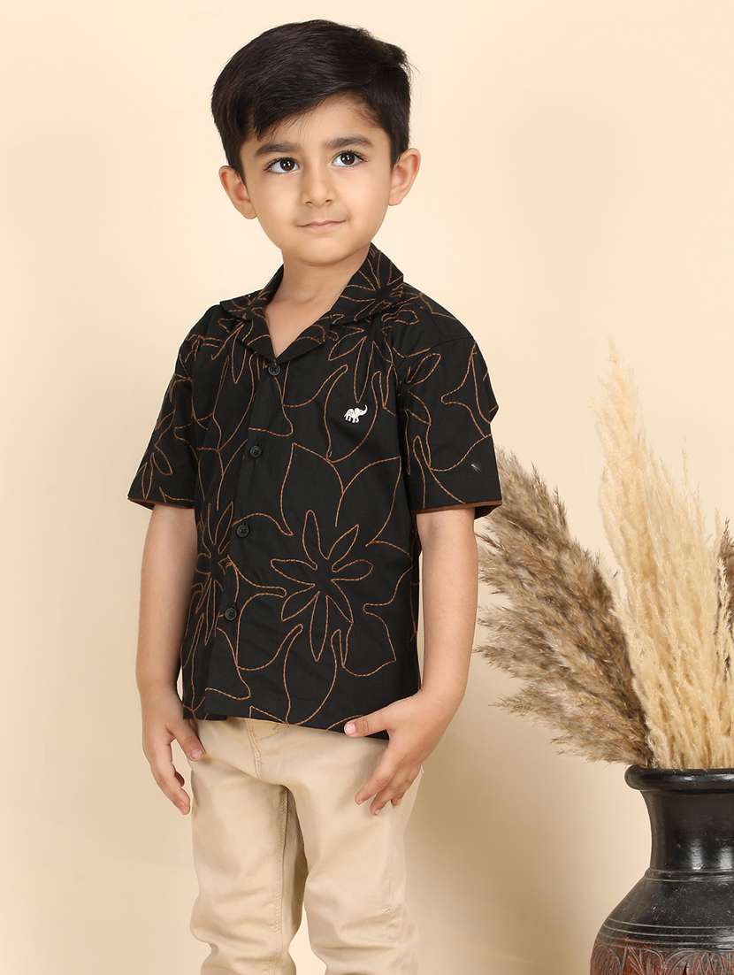 boys printed collared short sleeve shirt - 21966101 - Standard Image - 1