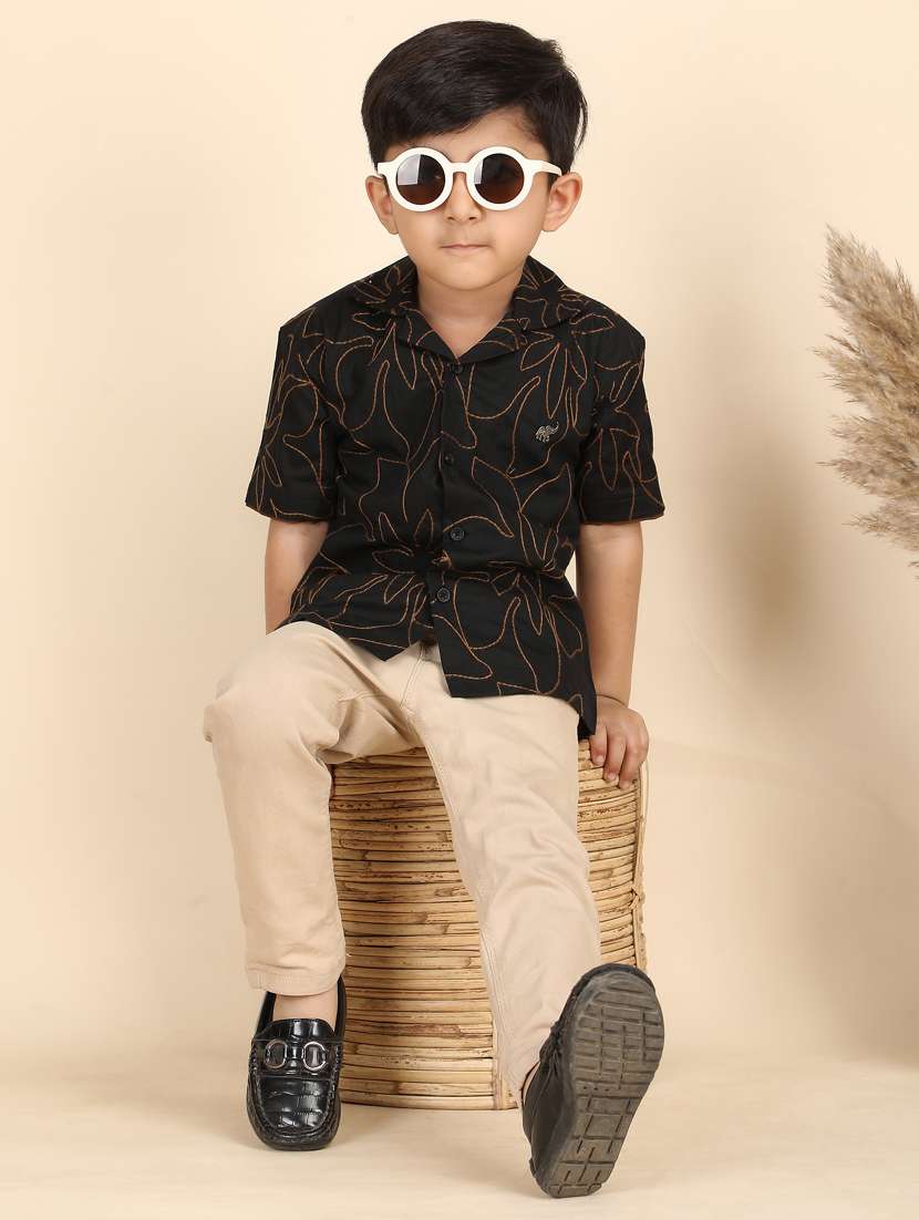 boys printed collared short sleeve shirt - 21966101 - Standard Image - 4