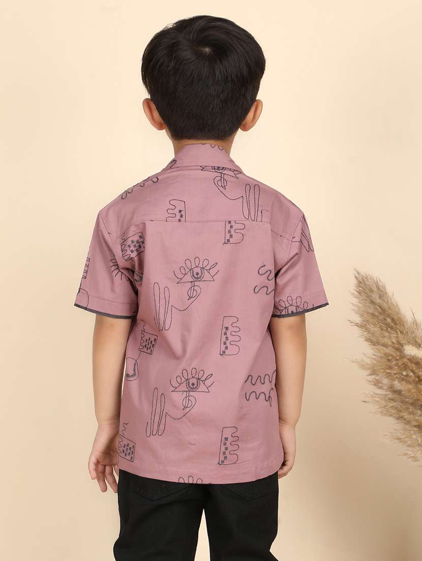 boys printed collared short sleeve shirt - 21966102 - Standard Image - 4