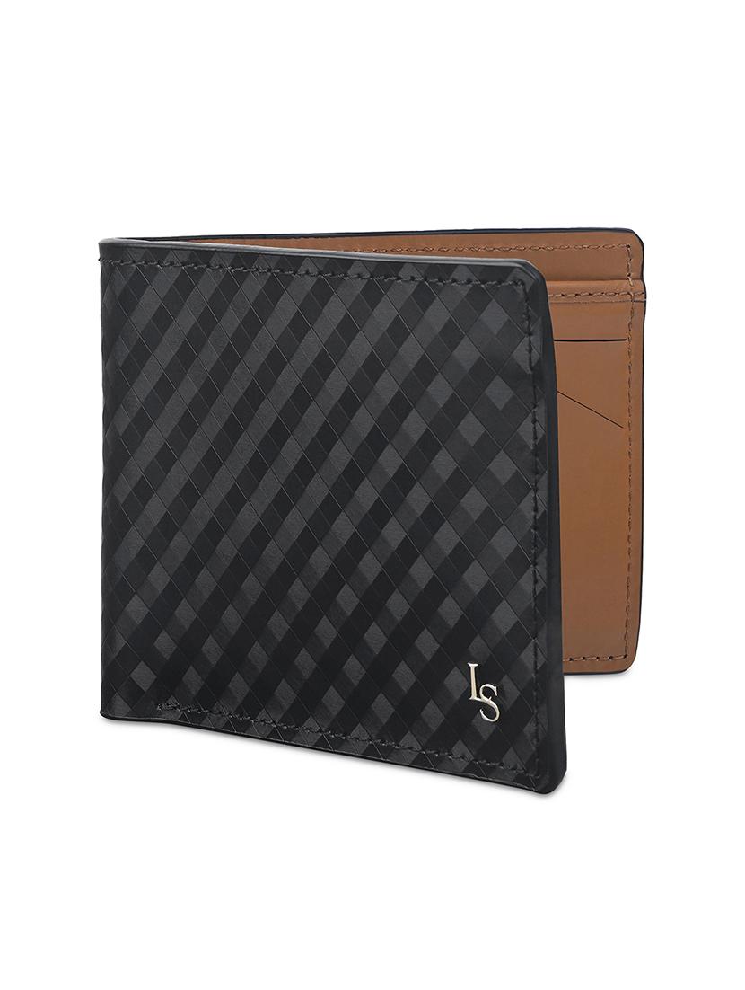 men black checkered leather wallet - 21966109 - Standard Image - 4