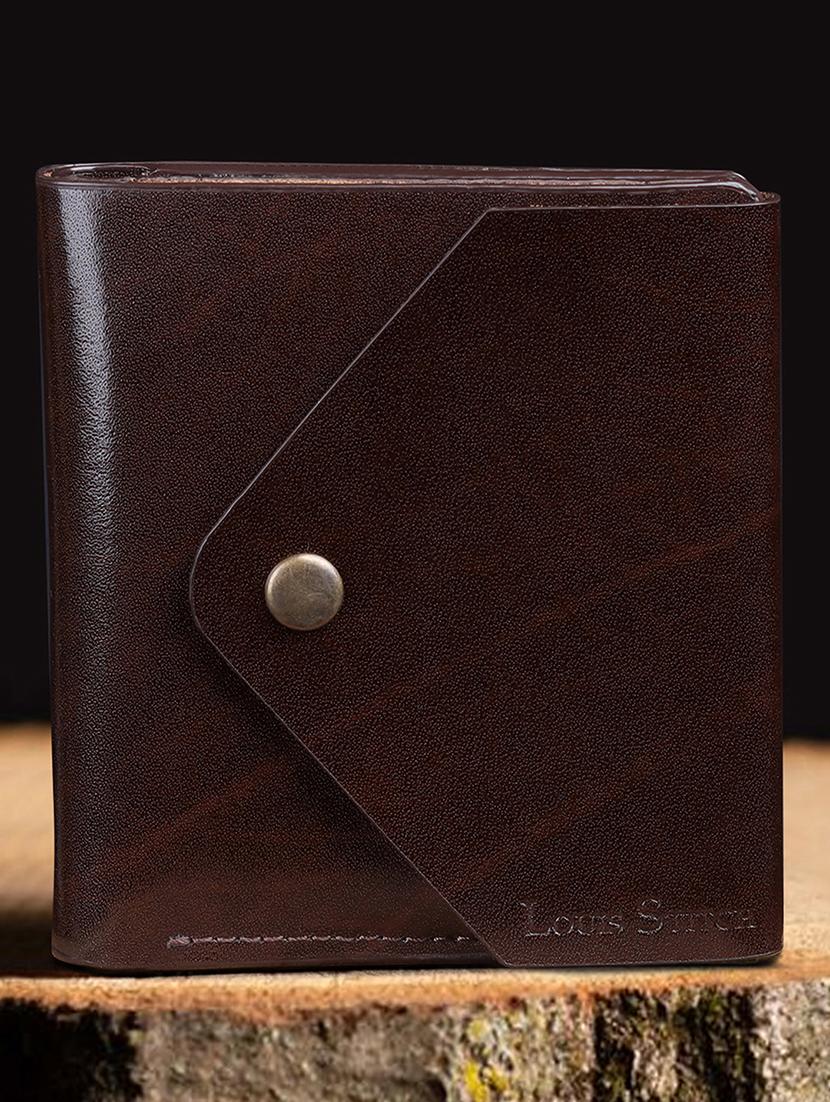 men brown solid leather wallet - 21966119 -  Standard Image - 1