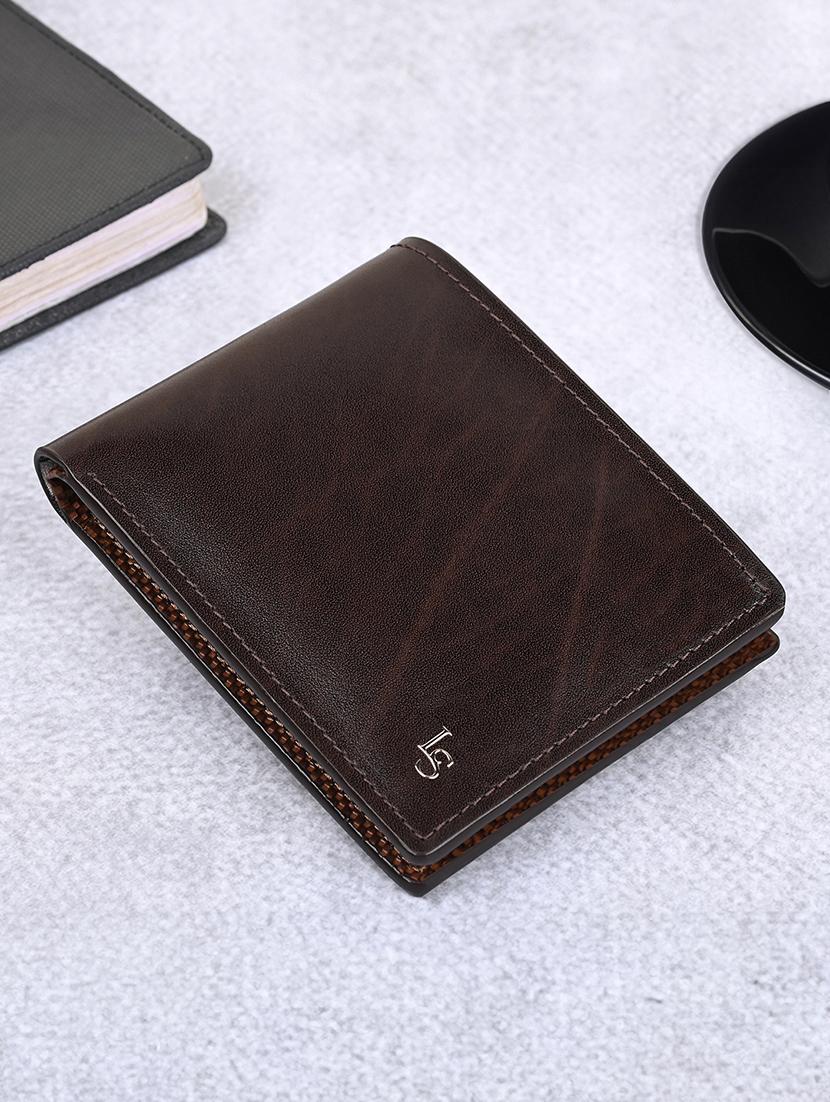 men brown solid leather wallet - 21966123 - Zoom Image - 0