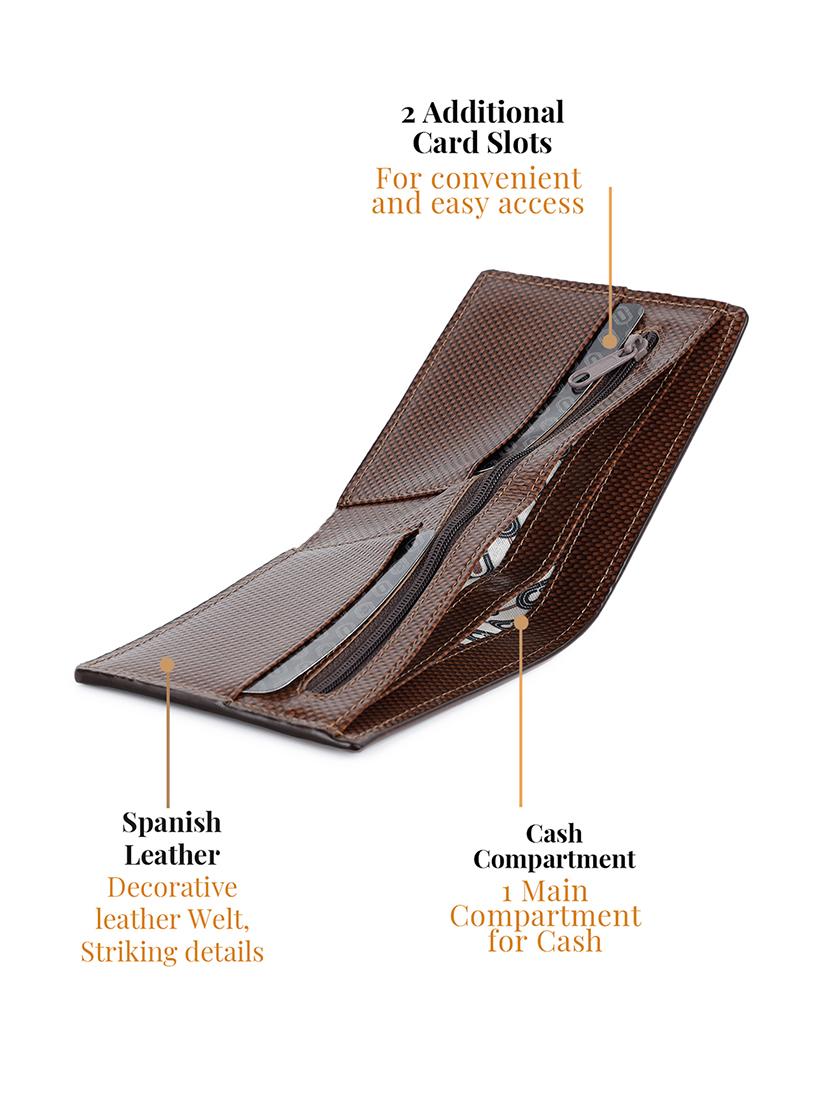 men brown solid leather wallet - 21966123 - Standard Image - 4