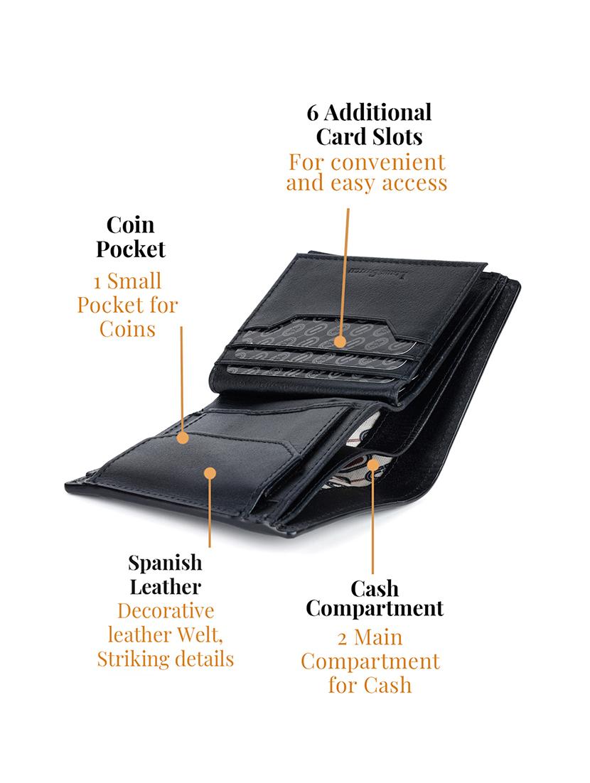 men black textured leather wallet - 21966126 - Standard Image - 4
